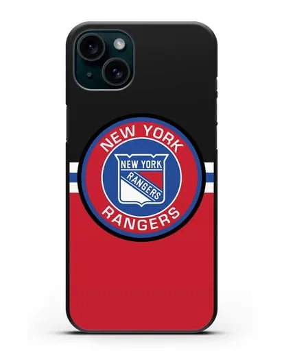 Чехол с символикой New York Rangers силиконовый для iPhone 15 Plus