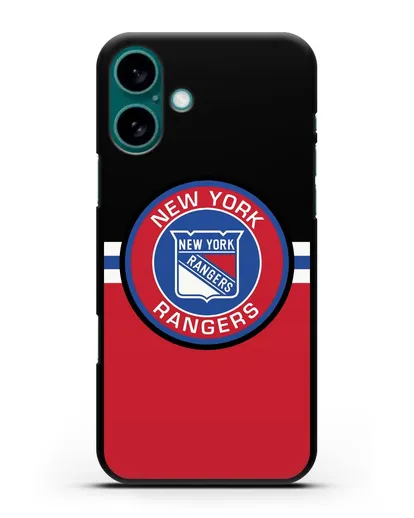 Чехол с символикой New York Rangers силиконовый для iPhone 16 Plus