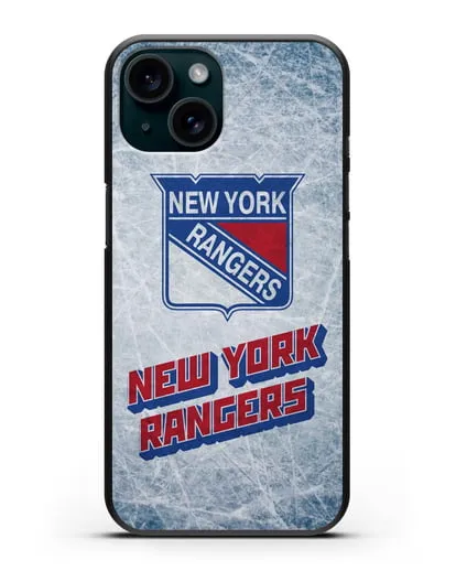 Чехол с рисунком New York Rangers силиконовый для iPhone 15