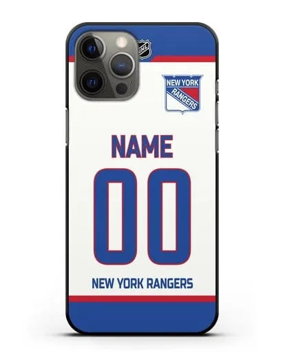 Чехол ХК Нью-Йорк Рейнджерс с фамилией и номером белая форма силиконовый для iPhone 12 Pro Max
