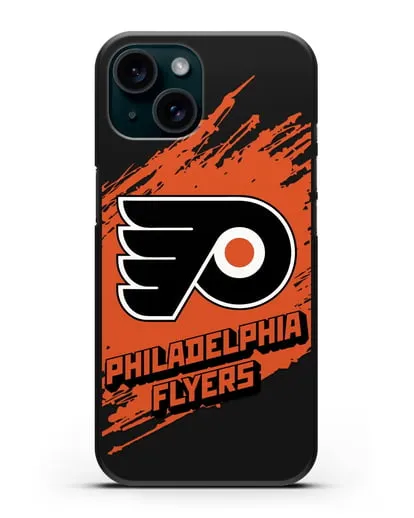 Чехол с надписью ХК Филадельфия Флайерз силиконовый для iPhone 15