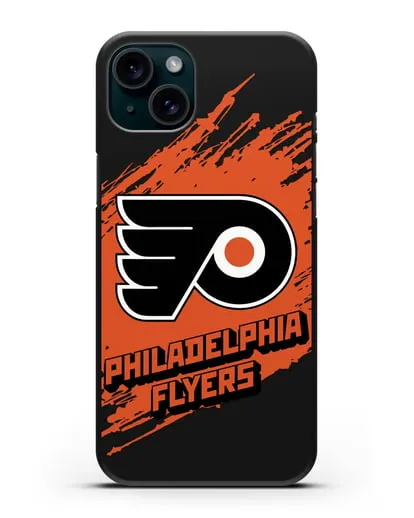 Чехол с надписью ХК Филадельфия Флайерз силиконовый для iPhone 15 Plus