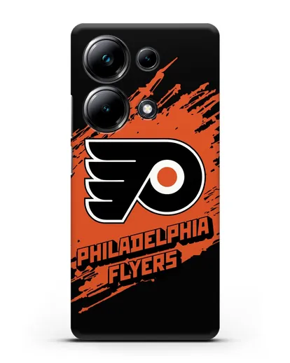 Чехол с надписью ХК Филадельфия Флайерз силиконовый для Xiaomi Poco M6 Pro