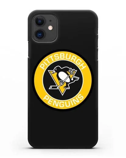 Чеxол с логотипом Pittsburgh Penguins силиконовый для iPhone 11