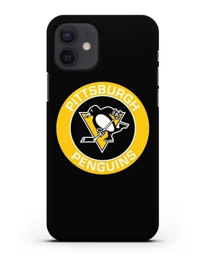 Чеxол с логотипом Pittsburgh Penguins силиконовый для iPhone 12
