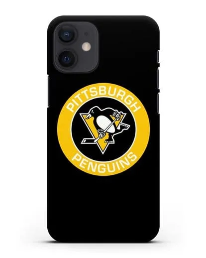 Чеxол с логотипом Pittsburgh Penguins силиконовый для iPhone 12 mini