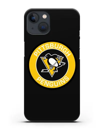 Чеxол с логотипом Pittsburgh Penguins силиконовый для iPhone 13