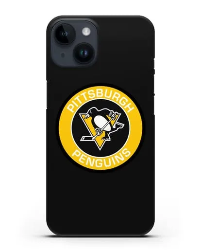 Чеxол с логотипом Pittsburgh Penguins силиконовый для iPhone 14