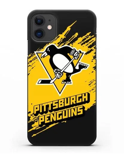 Чехол с надписью ХК Питтсбург Пингвинз силиконовый для iPhone 11