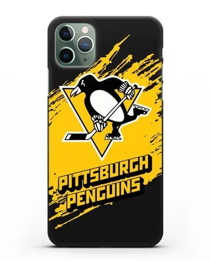 Чехол с надписью ХК Питтсбург Пингвинз силиконовый для iPhone 11 Pro