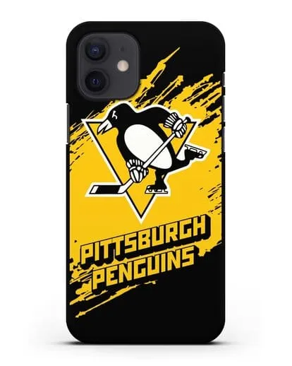 Чехол с надписью ХК Питтсбург Пингвинз силиконовый для iPhone 12