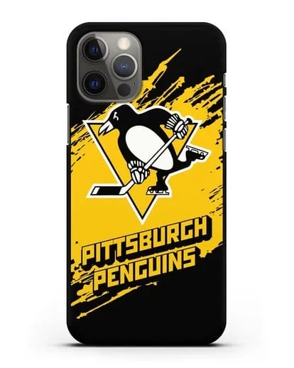 Чехол с надписью ХК Питтсбург Пингвинз силиконовый для iPhone 12 Pro
