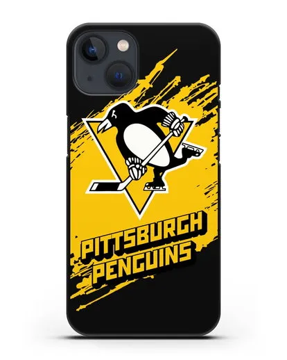 Чехол с надписью ХК Питтсбург Пингвинз силиконовый для iPhone 13 Mini