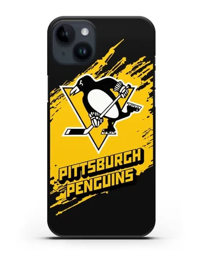 Чехол с надписью ХК Питтсбург Пингвинз силиконовый для iPhone 14 Plus