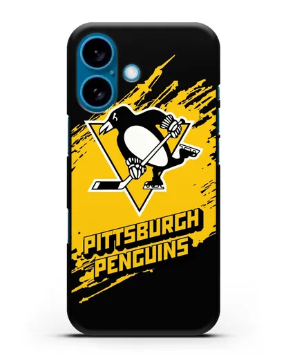 Чехол с надписью ХК Питтсбург Пингвинз силиконовый для iPhone 16