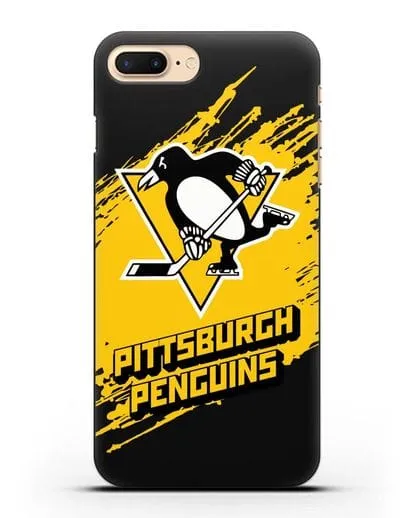 Чехол с надписью ХК Питтсбург Пингвинз силиконовый для iPhone 7 Plus