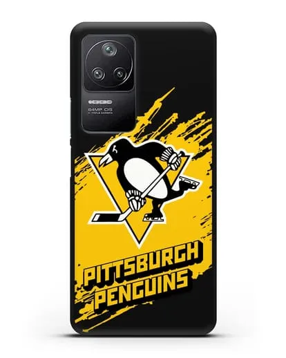 Чехол с надписью ХК Питтсбург Пингвинз силиконовый для Xiaomi Poco F4