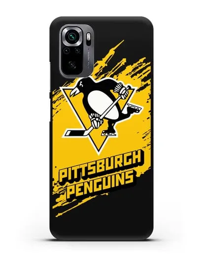 Чехол с надписью ХК Питтсбург Пингвинз силиконовый для Xiaomi Poco M5s