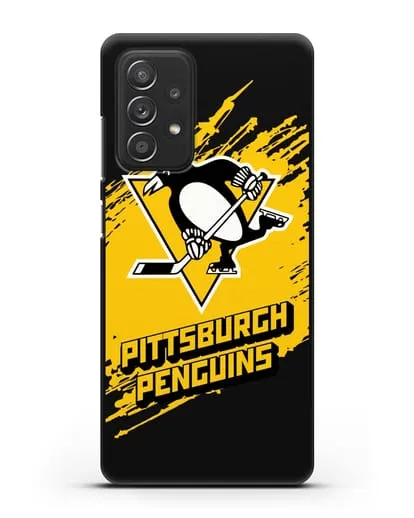 Чехол с надписью ХК Питтсбург Пингвинз силиконовый для Samsung Galaxy A53