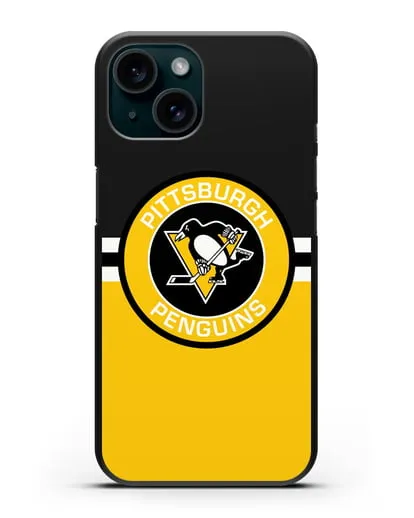 Чехол с символикой Pittsburgh Penguins силиконовый для iPhone 15