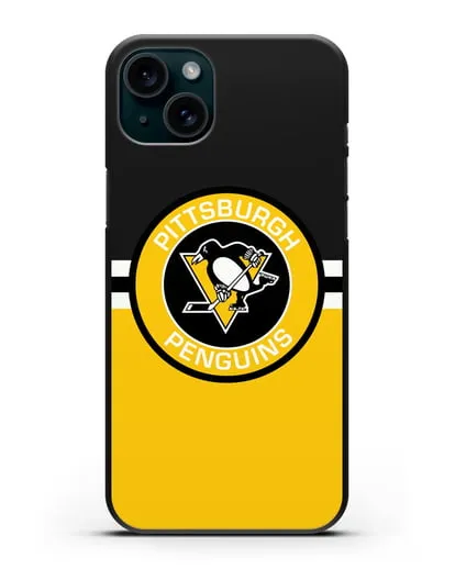 Чехол с символикой Pittsburgh Penguins силиконовый для iPhone 15 Plus