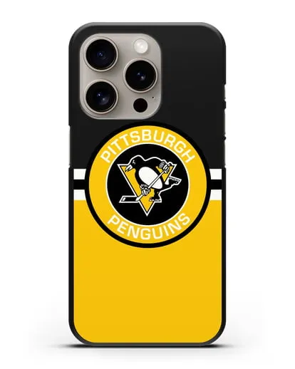 Чехол с символикой Pittsburgh Penguins силиконовый для iPhone 15 Pro