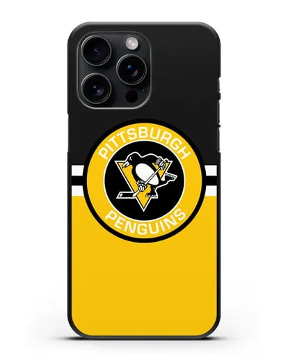 Чехол с символикой Pittsburgh Penguins силиконовый для iPhone 15 Pro Max