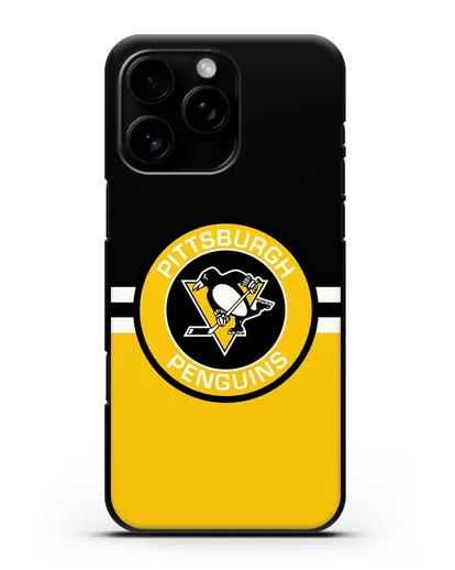 Чехол с символикой Pittsburgh Penguins силиконовый для iPhone 16 Pro Max