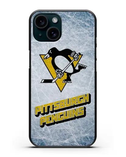Чехол с рисунком Pittsburgh Penguins силиконовый для iPhone 15