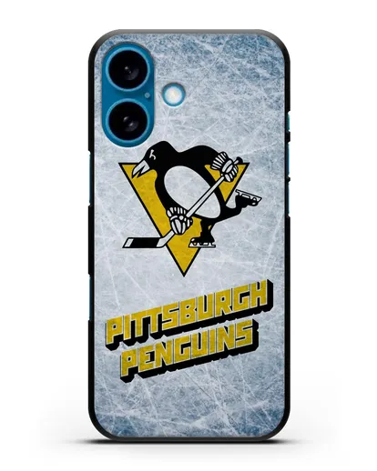Чехол с рисунком Pittsburgh Penguins силиконовый для iPhone 16
