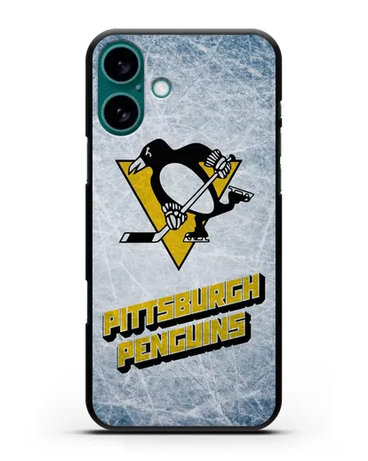 Чехол с рисунком Pittsburgh Penguins силиконовый для iPhone 16 Plus