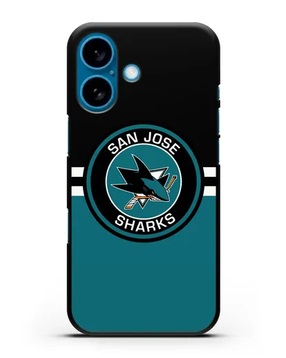 Чехол с символикой San Jose Sharks силиконовый для iPhone 16