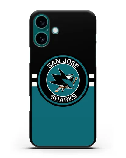 Чехол с символикой San Jose Sharks силиконовый для iPhone 16 Plus
