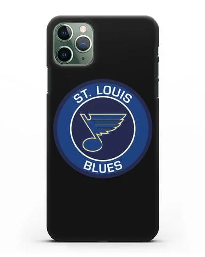 Чеxол с логотипом St. Louis Blues силиконовый для iPhone 11 Pro Max