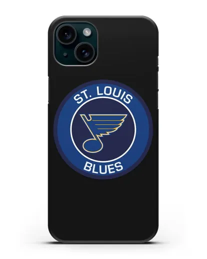 Чеxол с логотипом St. Louis Blues силиконовый для iPhone 15 Plus
