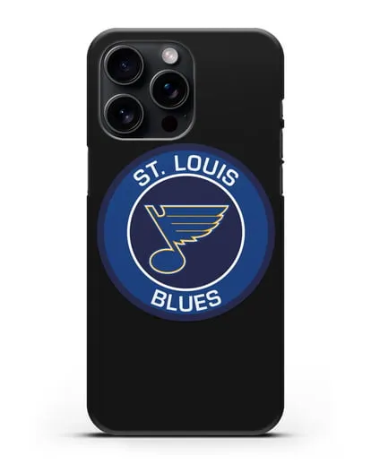 Чеxол с логотипом St. Louis Blues силиконовый для iPhone 15 Pro Max