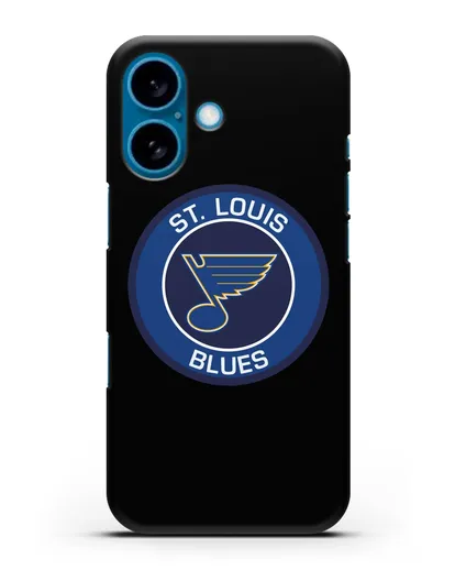Чеxол с логотипом St. Louis Blues силиконовый для iPhone 16