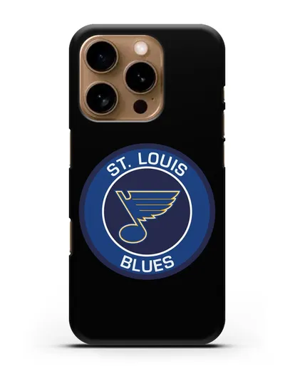 Чеxол с логотипом St. Louis Blues силиконовый для iPhone 16 Pro