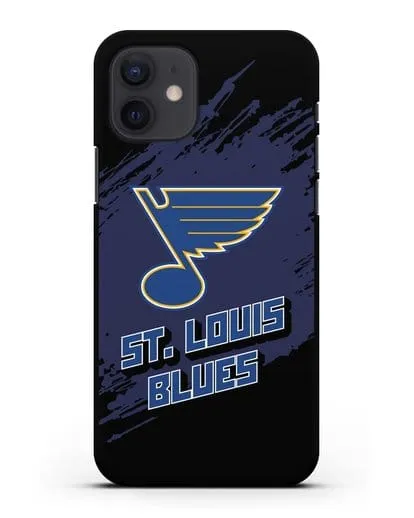 Чехол с надписью ХК Сент-Луис Блюз силиконовый для iPhone 12