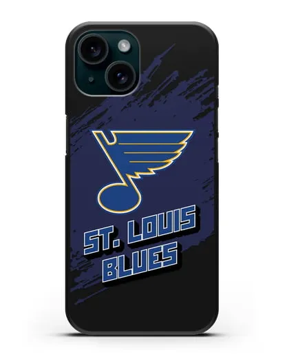 Чехол с надписью ХК Сент-Луис Блюз силиконовый для iPhone 15