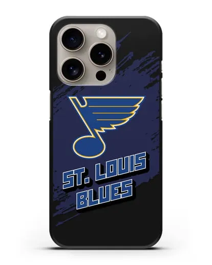 Чехол с надписью ХК Сент-Луис Блюз силиконовый для iPhone 15 Pro