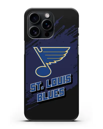 Чехол с надписью ХК Сент-Луис Блюз силиконовый для iPhone 15 Pro Max