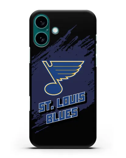 Чехол с надписью ХК Сент-Луис Блюз силиконовый для iPhone 16 Plus