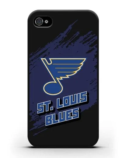 Чехол с надписью ХК Сент-Луис Блюз силиконовый для iPhone 4/4s