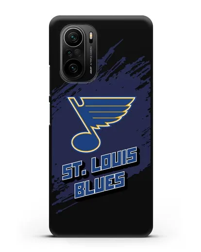Чехол с надписью ХК Сент-Луис Блюз силиконовый для Xiaomi Poco F3 Pro