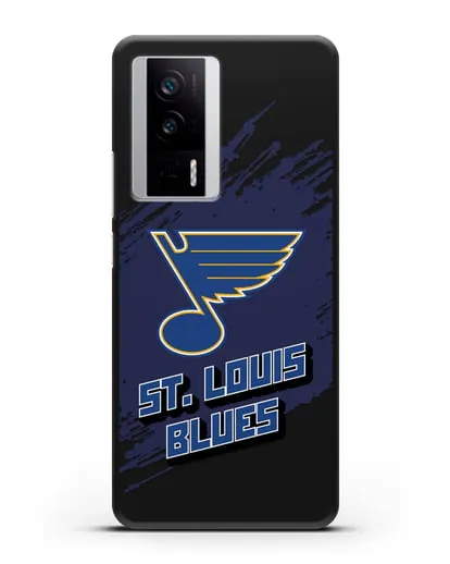 Чехол с надписью ХК Сент-Луис Блюз силиконовый для Xiaomi Poco F5 Pro