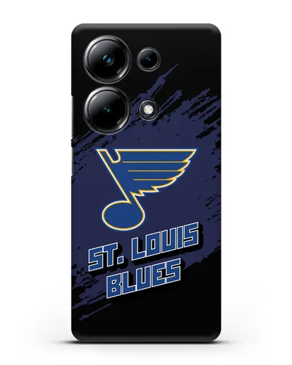 Чехол с надписью ХК Сент-Луис Блюз силиконовый для Xiaomi Poco M6 Pro
