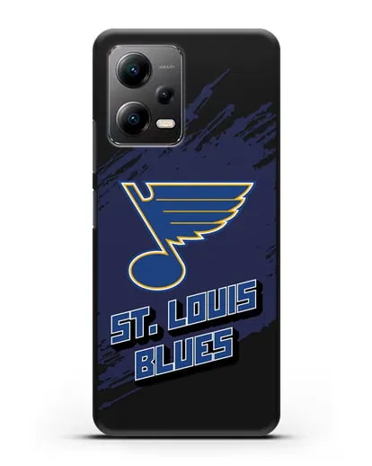 Чехол с надписью ХК Сент-Луис Блюз силиконовый для Xiaomi Poco X5