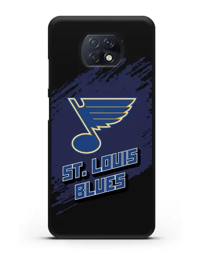 Чехол с надписью ХК Сент-Луис Блюз силиконовый для Xiaomi Redmi Note 9T