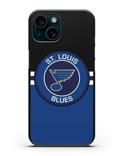 Чехол с символикой St. Louis Blues силиконовый для iPhone 15